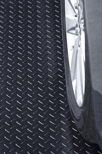 RESILIA Heavy Duty Garage Floor Runner & Protector Mat - Slip Resistant Diamond Plate PVC Mats - Water, Spill, & Stain Resistant, Black (4 feet x 15 feet), Made in The USA