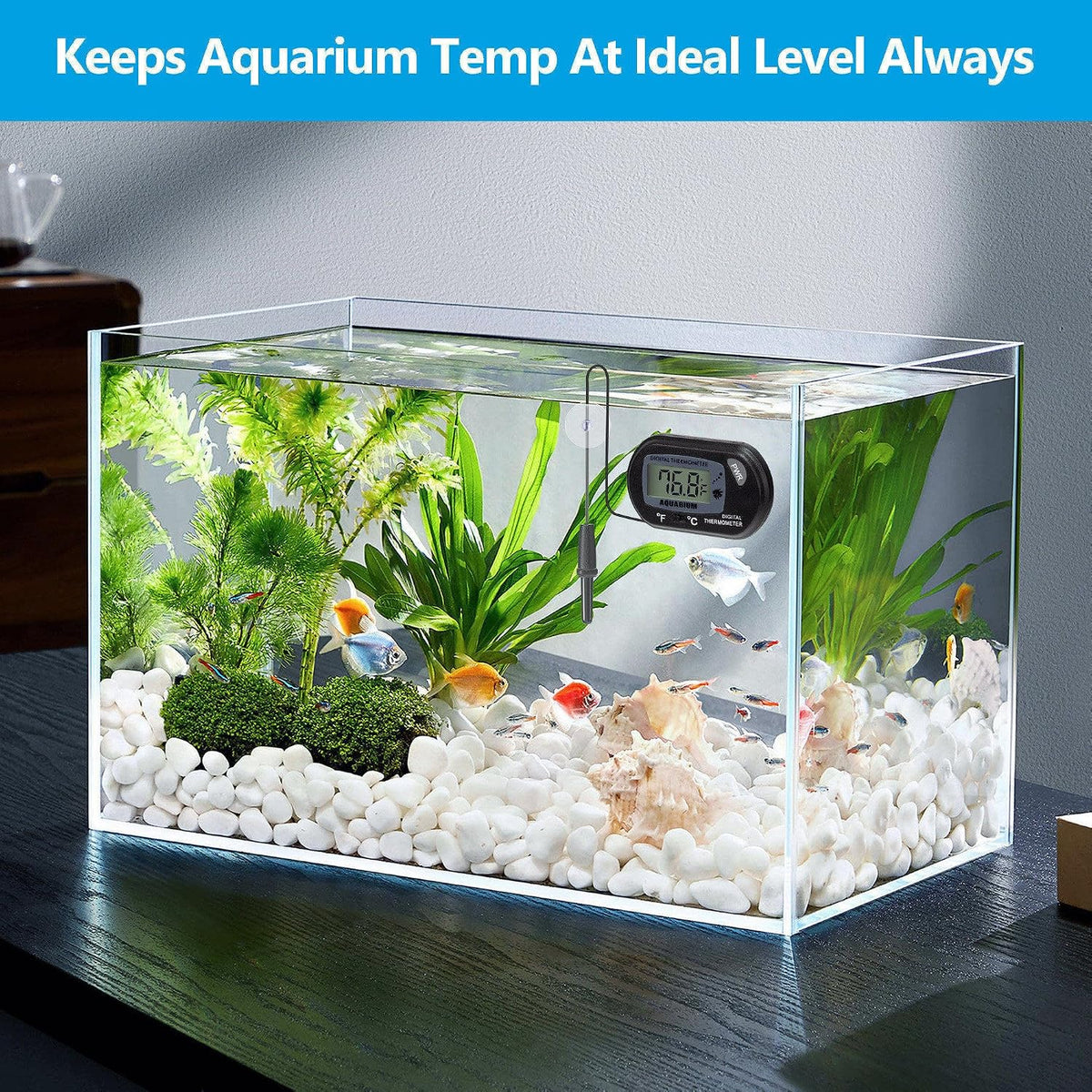 DaToo Aquarium Thermometer with Large LCD Display Fahrenheit/Celsius - 1 Pack - image 3