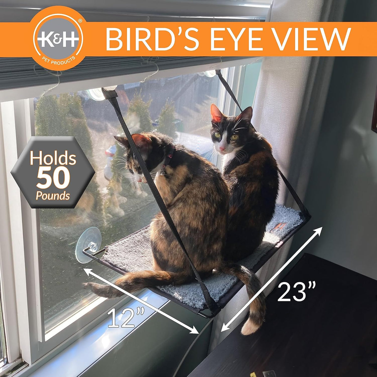 K&H Cat Window Perch, EZ Mount Kitty Sill - 12 X 23 Inches / No Bolster - image 3