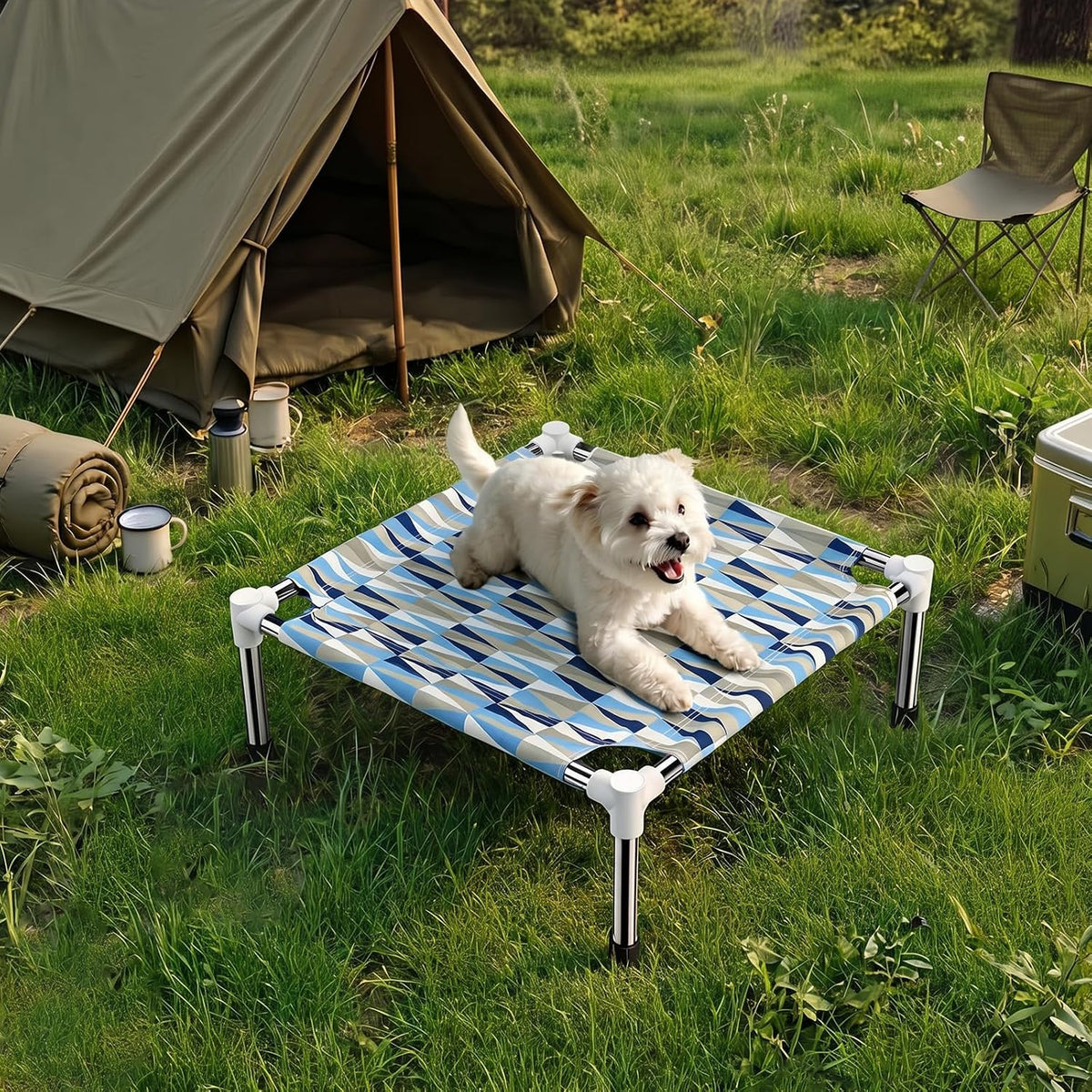 Elevated Dog Bed with Bolster - 4 side / Small - image 4