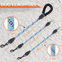 Double Dog Leash, No Tangle, Detachable360° Swivel - Blue / S (8-45 lbs) - image 3