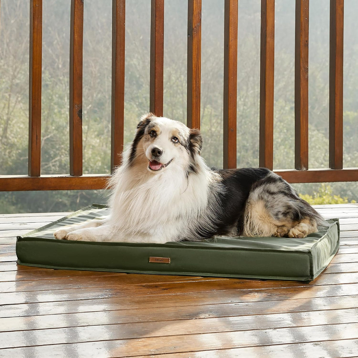 LE SURE Outdoor Waterproof Dog Beds Large Sized - 36"L x 27"W x 3"Th / Olive Green - image 3