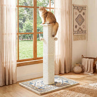 Tall Cat Scratching Post for Indoor Cats Adults with Carpet - White / Medium - image 3