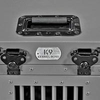 Heavy Duty Fully Collapsible Powder-Coated Aluminum Dog Crate - Small (Gray)