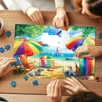 Halloween Puzzle 500 Piece with Lettered for Adults Gift - 1000piece - Beachside Umbrellas - 27.5x19.7" / Retired Models - image 4