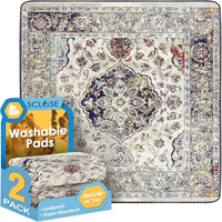 Washable Pee Pad for Dogs - Vintage Medallion / 36" x 36" (2 Pack)