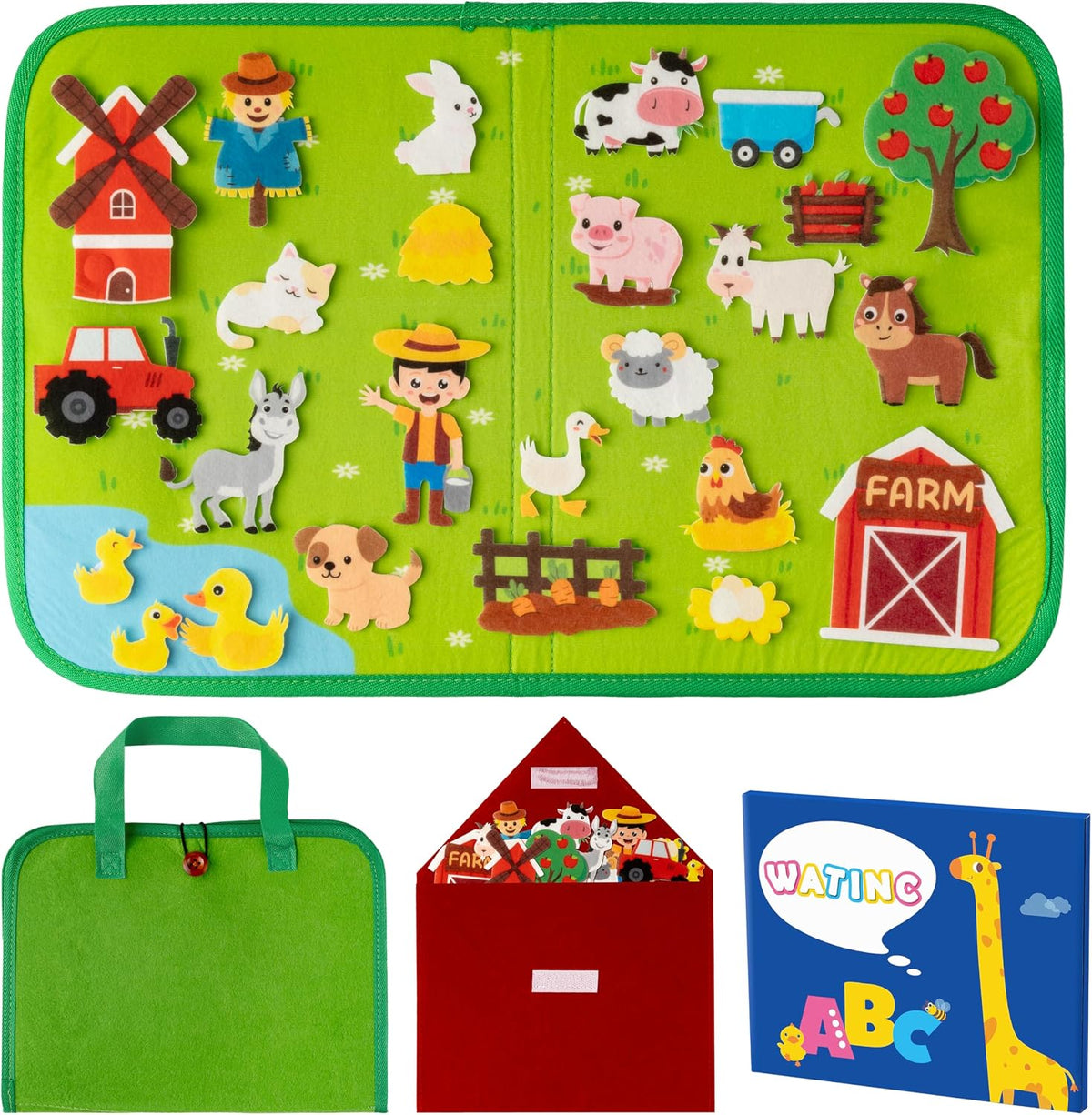 WATINC Travel Felt Board Story Set - Farm Animals