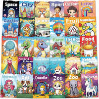 ADEVIAN 30-pack mini coloring books for kids with cartoon covers