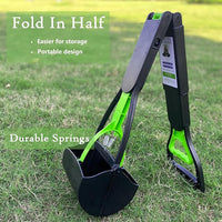 32" Pooper Scooper for Large Medium Small Dogs with Bag Attachment, Extra Long Handle Heavy Duty with 30 Dog Poop Bags & 1 Dispenser Poop Scoop, Foldable Dog Poop Picker Upper for Yard