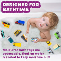 Tub Works Vehicles Bath Cars Mold Free Bath Toys, Sealed - City Cars - 12pk - image 2