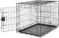 Amazon Basics Portable, Foldable Metal Wire Small Dog Crate with Removable Tray, Divider Panel - 36 x 23 x 25 in / Single Door w/ Divider