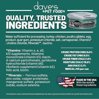 Dave's Pet Food Grain Free Wet Cat Food Gravy (Turkey & Giblets Dinner in Gravy), Made in USA Naturally Healthy Canned, Added Vitamins & Minerals, 5.5 oz Cans (24 Pack)