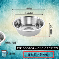 Pet Feeder Stainless Steel Dog Bowls Replacement 8" Diameter 2-Pack – Essentials for Dogs - 2.5 cup (Standard) / Double Pack - image 2