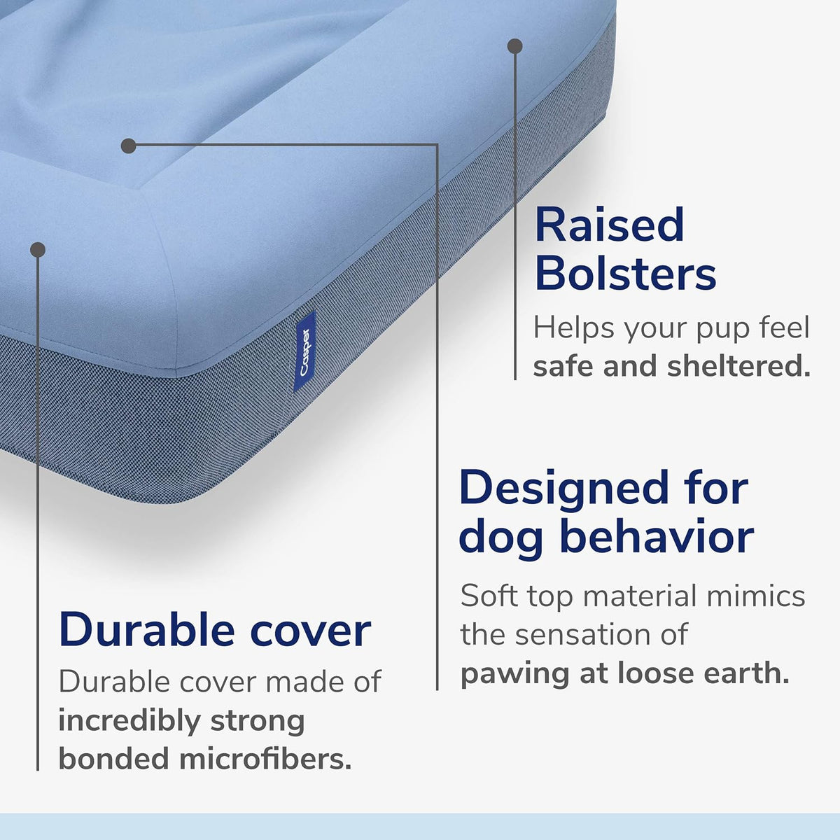Casper Dog Bed, Plush Memory Foam - Blue / Small - image 2