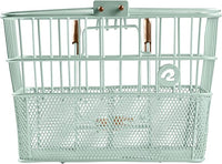 Retrospec Apollo Detachable Front Bike Basket Steel Half-Mesh with Integrated Detachable Hooks and Built-In Handle, Easy Assembly and Portability for Bicycles