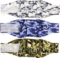 Male Dog Belly Manner Band Wraps Nappies, Blue Green and Purple - Camo / Large (20"-31" Waist)
