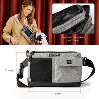 Cleverpup Walk & Train 2-in-1 Dog Walking Bag, Hands-Free - Heather Grey - image 4