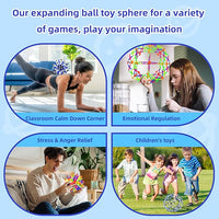 2Pcs Colorful Sphere Expandable Breathing Balls Fidget Toy-Stress Reliever ,Collapsible Expanding Magic Ball Toys from 6" to 12"for Kids & Adults Mindfulness Meditation Practices,Yoga -ADHD