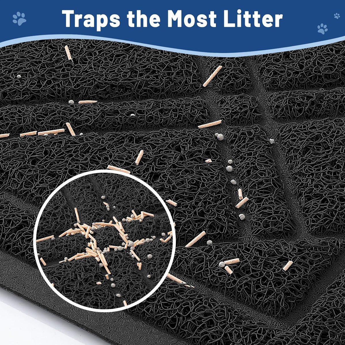 Smiry Cat Litter Box Mat 30x17 - 36x24 / Black - image 2
