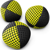 speevers Juggling Balls for Beginners and Professionals Set of 3 - Black - Yellow / 2.5 oz