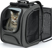 Pecute Cat Backpack Carrier, Large Space Cat Bubble Backpack - Gray(Expandable) / 12.6"L x 10.2"W x 16.5"H