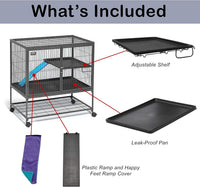 Critter Nation by MidWest Double Unit Small Animal Cage – Essentials for Small Pets - Black: 1 Inch Wire Spacing: Ferret Nation / Single Story - image 3