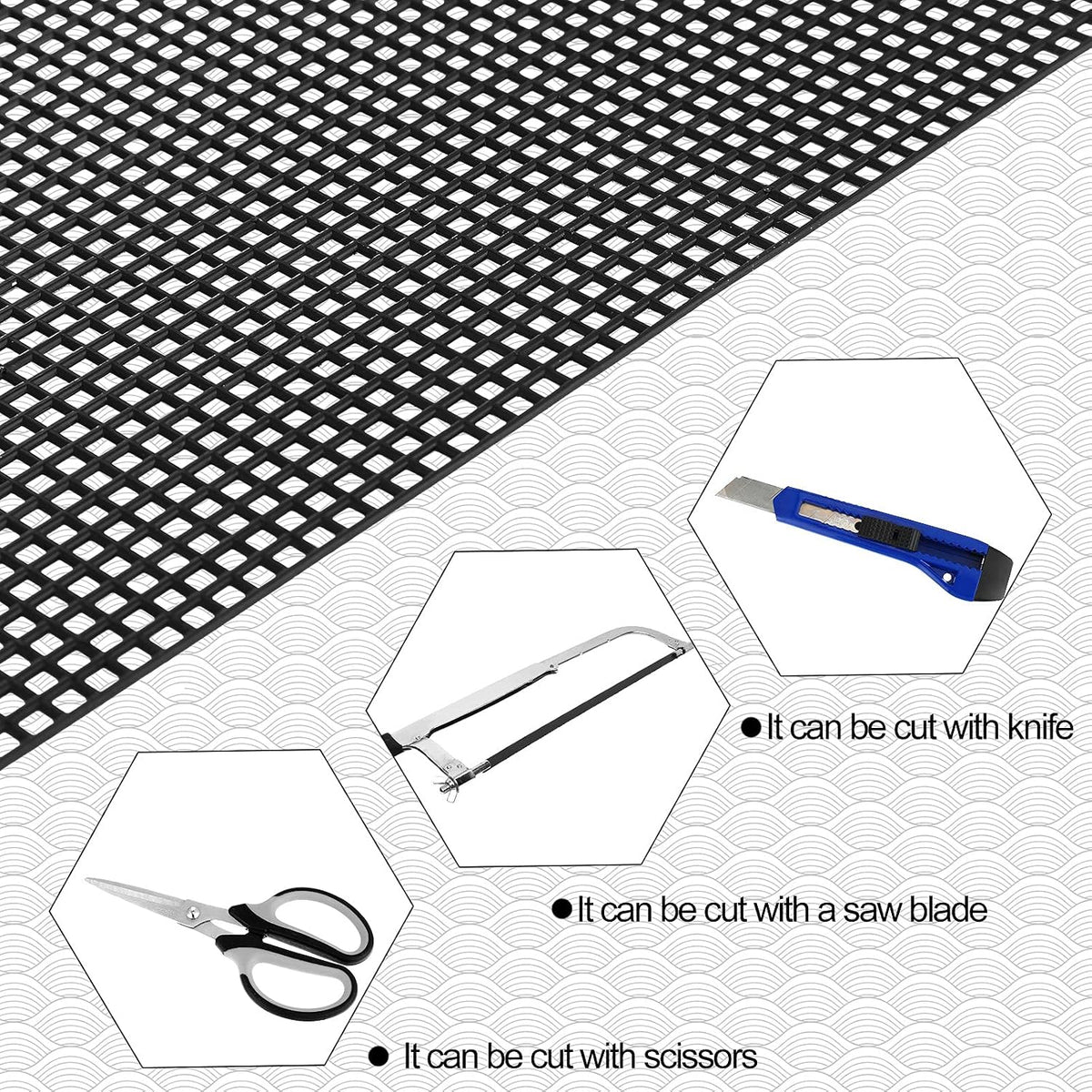 4 Pcs Plastic Mesh Sheets Black Fish Tank Divider Crafts with Binding - image 4