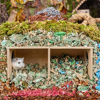 Wooden Hamsters 2-Chamber Hideout-Tunnel Multi Chamber Exploring Toy - M - image 4