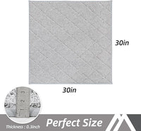 COSY HOMEER Edging Stair Treads Non-Slip Corner Indoor Stair Runners for Wooden Steps,Landing Slip Resistant Stair Rugs Mat for Kids and Dogs,100% Polyester TPE Backing,Grey,30x30 inch