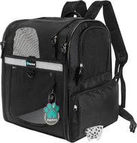 PetAmi Dog Backpack Carrier, 4-Way Entry Ventilated - Black