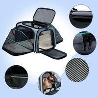Cat Dog Carrier - Airline Approved Expandable Soft-Sided Pet Carrier with Removable Fleece Pad - 29.8"L x 18.0"W x 11.0"H - image 3