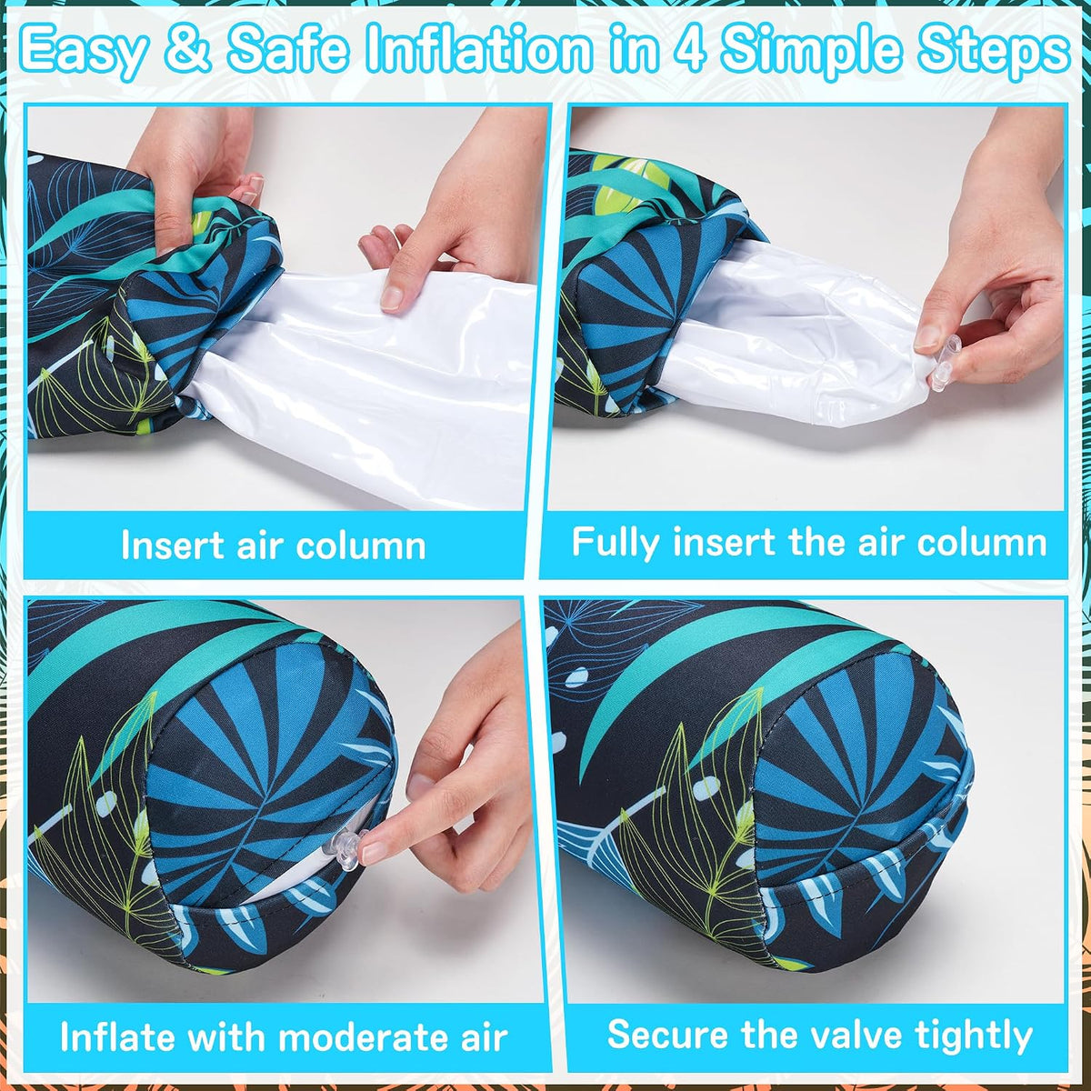 PARENTSWELL inflatable pool noodles 2-pack with flamingo and leaf covers - view 16