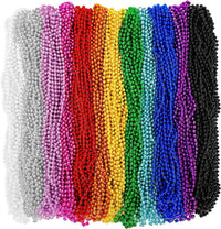 Huskein Bead Necklace, 33" Colorful Mardi Gras Beads Necklaces - 12 Colors / 120