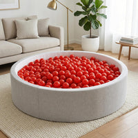 Clear Ball Pit Balls - Crush Proof Plastic Toy Balls for Boys and Girls – Fun for Kids & Family - 100 PACK / Red - image 2
