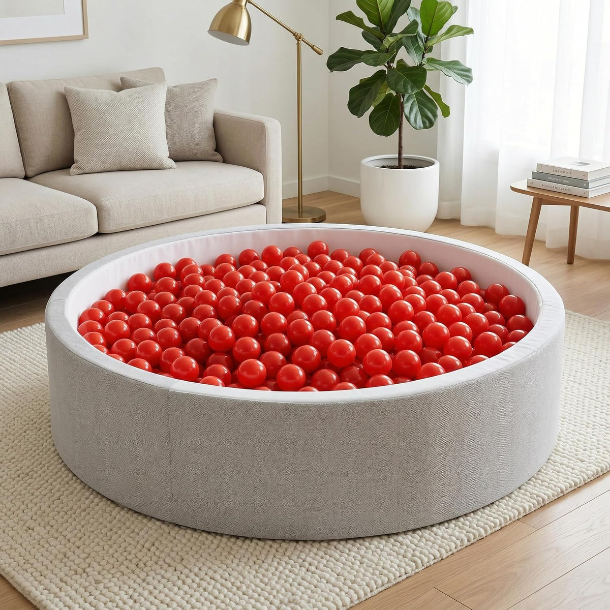 Clear Ball Pit Balls - Crush Proof Plastic Toy Balls for Boys and Girls – Fun for Kids & Family - 100 PACK / Red - image 2