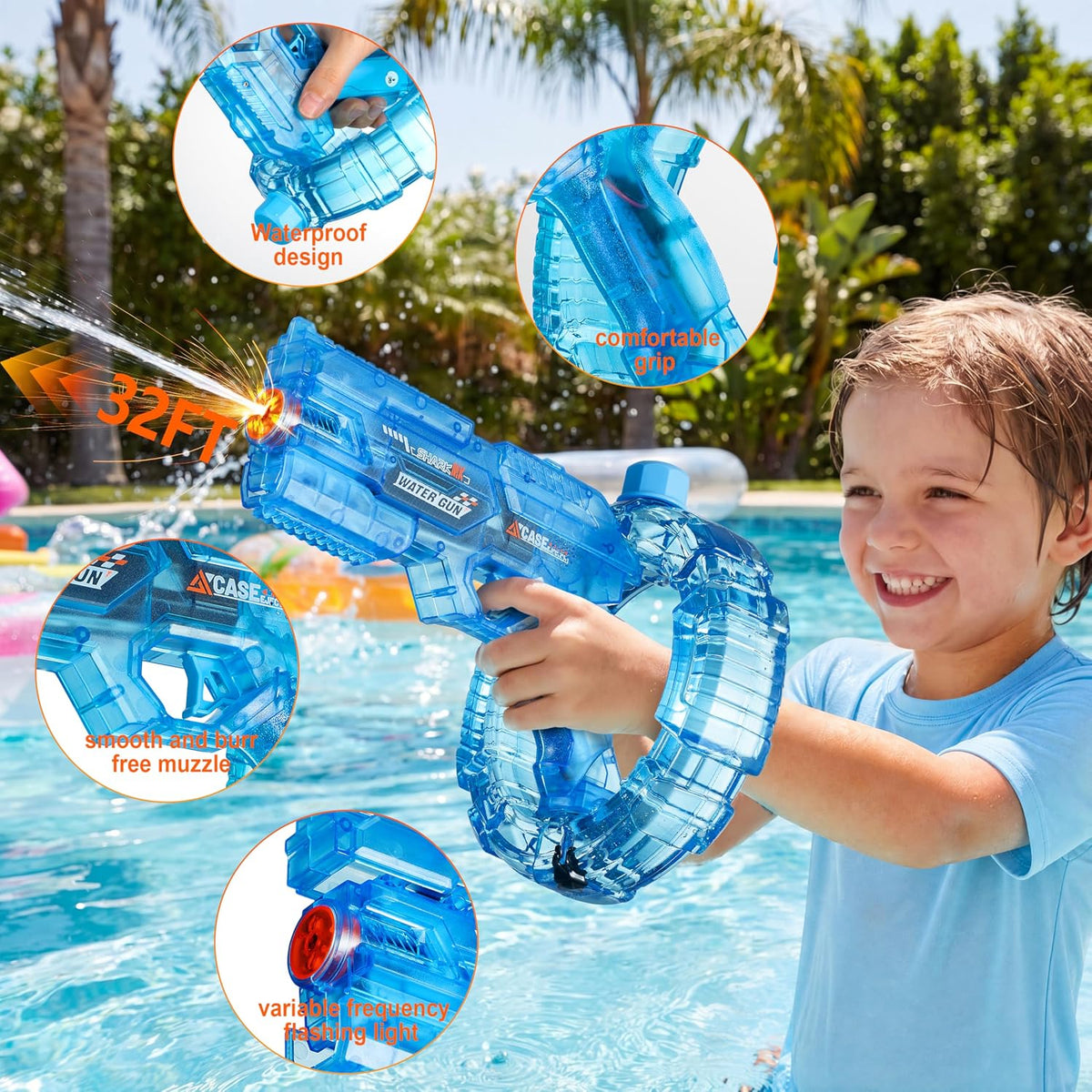 BESIBY electric water gun with transforming body, flashing lights and 400ML tank - view 19