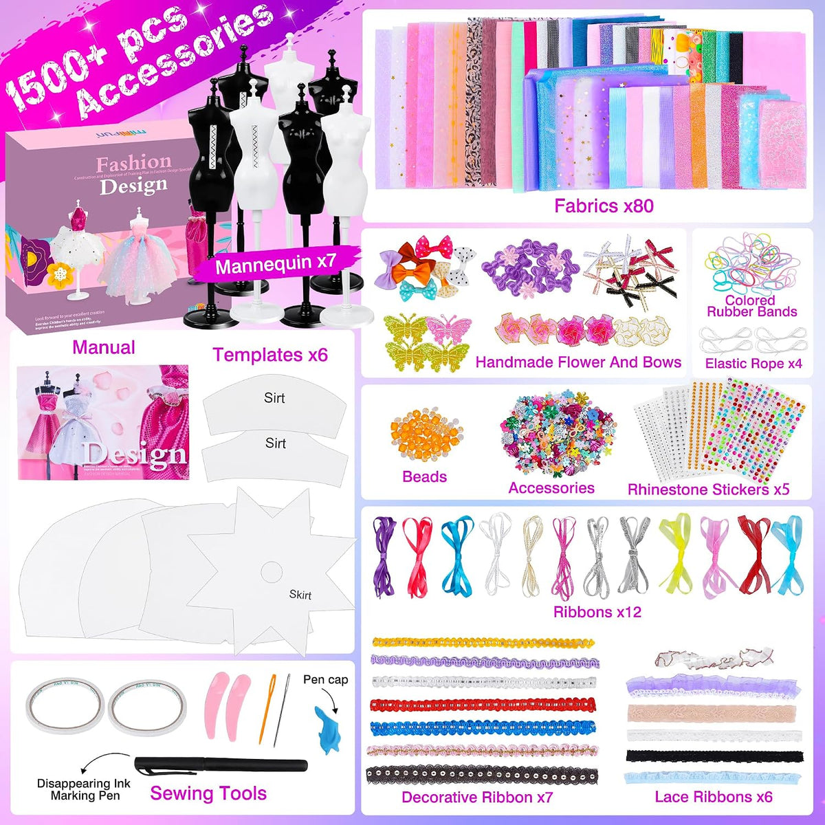 800+Pcs Fashion Designer Kit for Girls - D002 - image 3