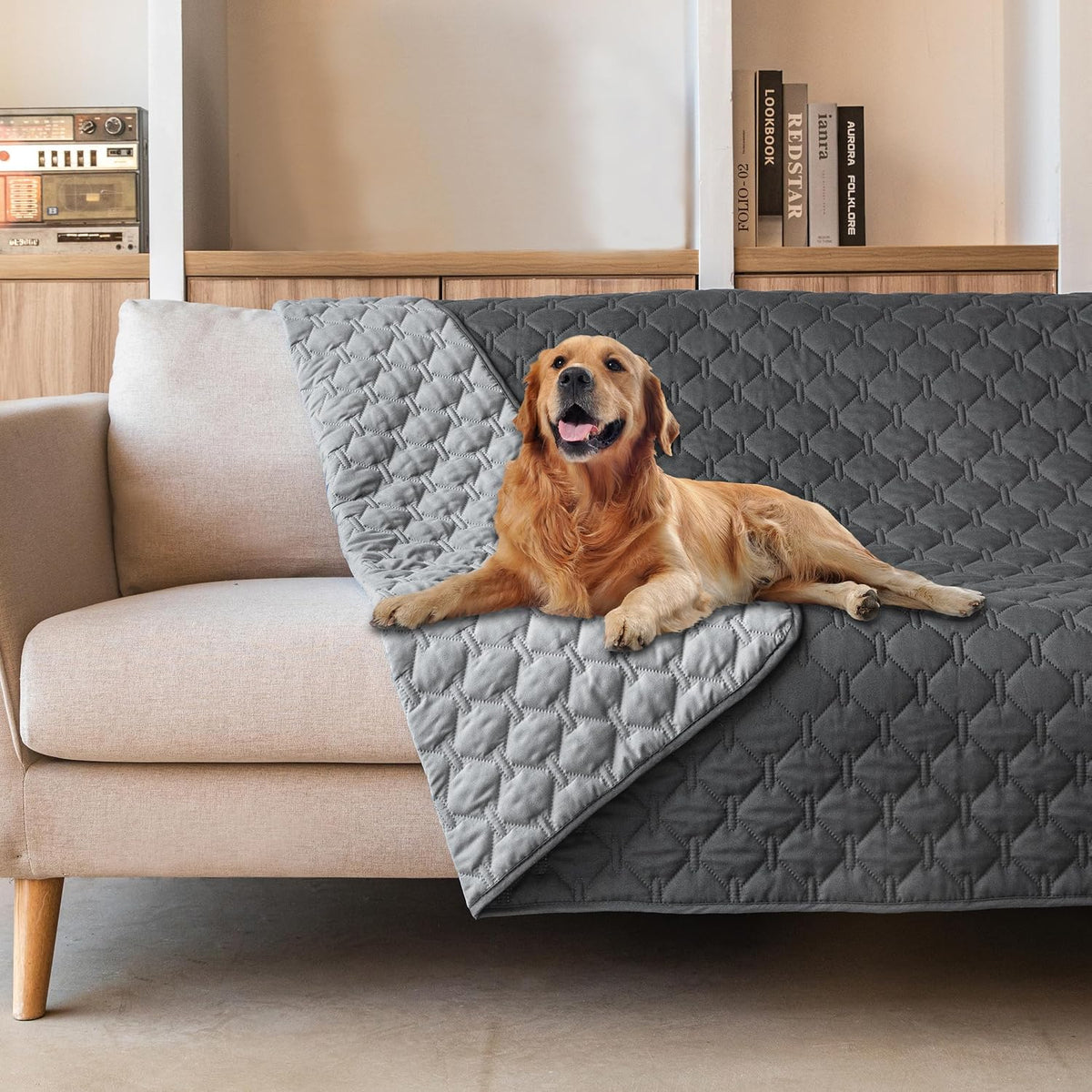 Waterproof Blanket, Couch Covers for Dogs, Reversible Protector – Essentials for Dogs - 52x82 Inch (Pack of 1) / Dark Grey/Light Grey