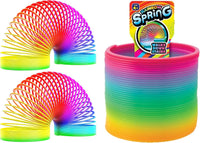 JA-RU Big Rainbow Magic Spring Toy Coil 1702-2A – Fun for Kids & Family - 2 Pack / Rainbow Spring Ring