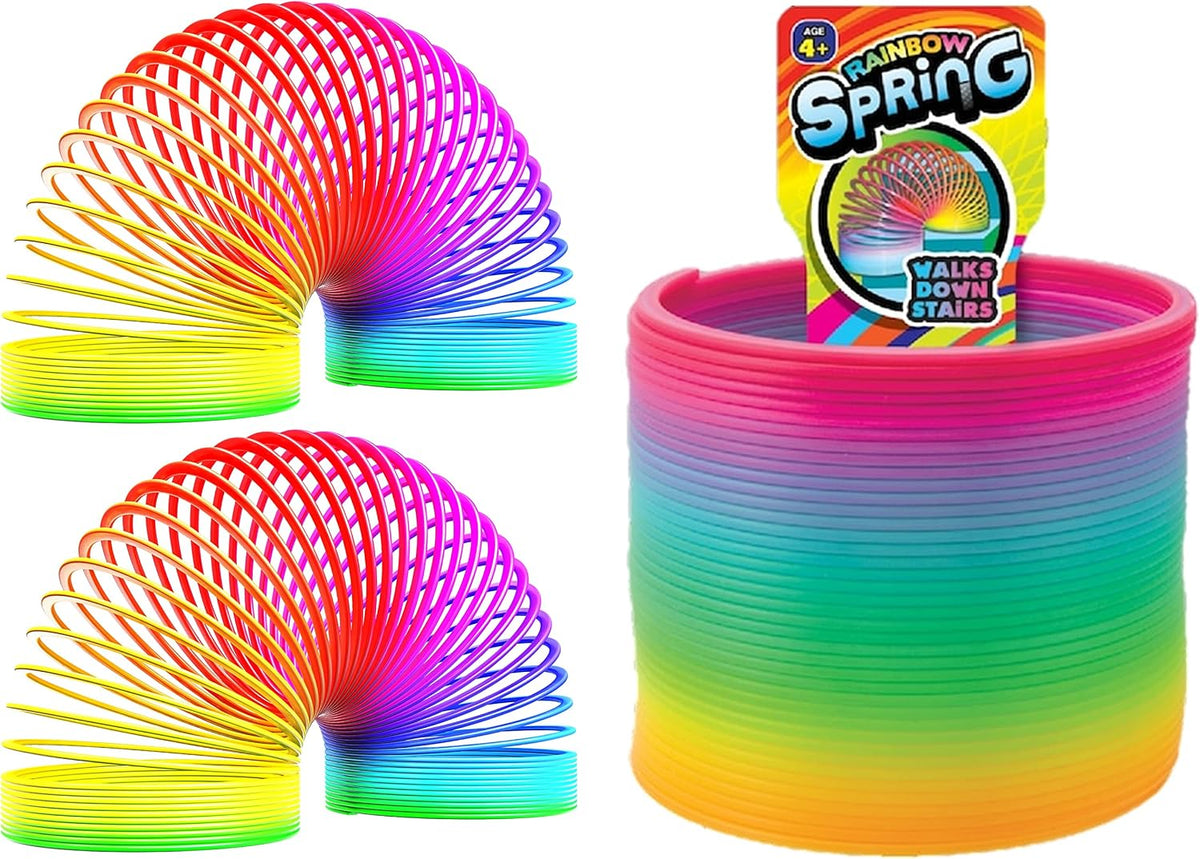 JA-RU Big Rainbow Magic Spring Toy Coil 1702-2A – Fun for Kids & Family - 2 Pack / Rainbow Spring Ring