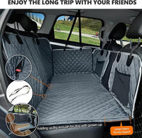 Back Seat Extender for Dog,Waterproof Hard Bottom Dog Car Seat Cover for Back Seat Protector,Foldable Camping Pet Hammock Bed,Easy Clean Travelling Accessories Car SUV Truck (Gray)