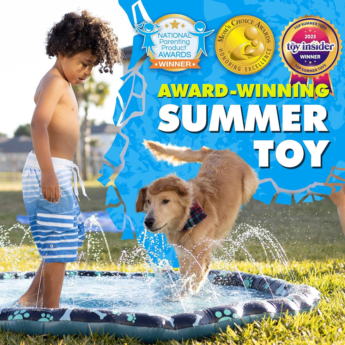 SplashEZ 3-in-1 Splash Pad - Paws & Bones | 69 Inch - image 2