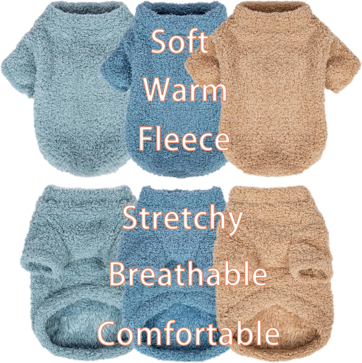 Dog Sweater, Dog Clothes for Medium Dogs Male or Boy - Light blue+Blue+Khaki / Large - image 3
