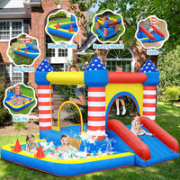 Culaluva 7-in-1 inflatable bounce house with slide, ball pit and basketball rim - view 8