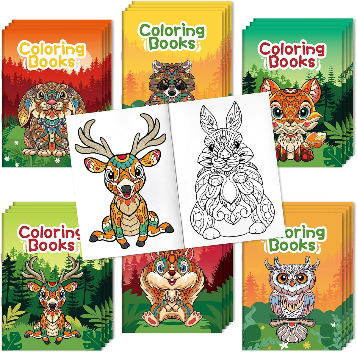 24Pcs Bible Coloring Books Religious Theme DIY Color-in Pages – Fun for Kids & Family - Q-animals Mandala