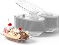 Super Fun Recyclable Banana Split Boats 50Pk. Best Long 12Oz - 100 Pack / 8 Oz