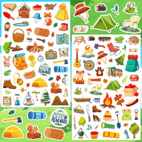 LINAYE 24 Sheets Happy Birthday Stickers, 730 Counts - Camping 24 Sheets