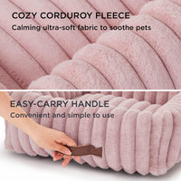 Bedsure ComfyFleece Cute Dog Bed for Small Medium Dogs Washable - L(36" x27" x8") / Blush Pink - image 3