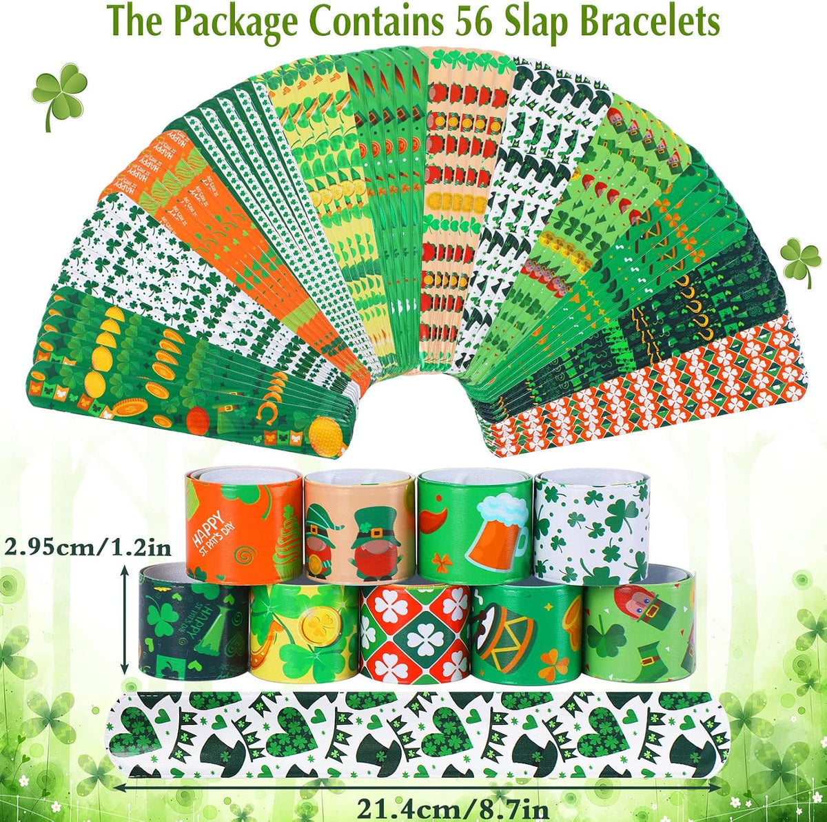 Junebrushs 56 fall Thanksgiving slap bracelets with turkey, pumpkin and leaf designs - view 31