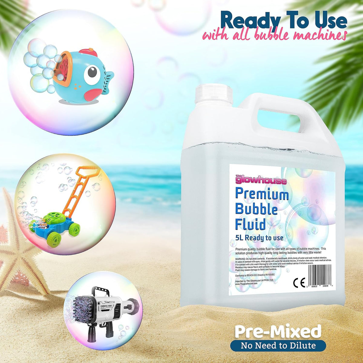 Premium Bubble Solution 169 oz, Non-Toxic - image 3
